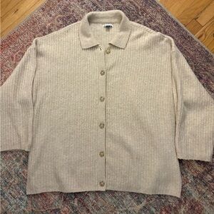 American Eagle Outfitters Cream Knit Cardigan